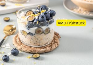 AMD-Frühstück – Porridge mit Blaubeeren und Walnüssen